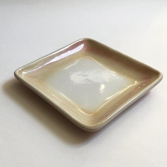 Vintage Heath Ceramics 1980s Pink Peach Rose Ombre Tapas Bread Square Dish Plate - Picture 4 of 8